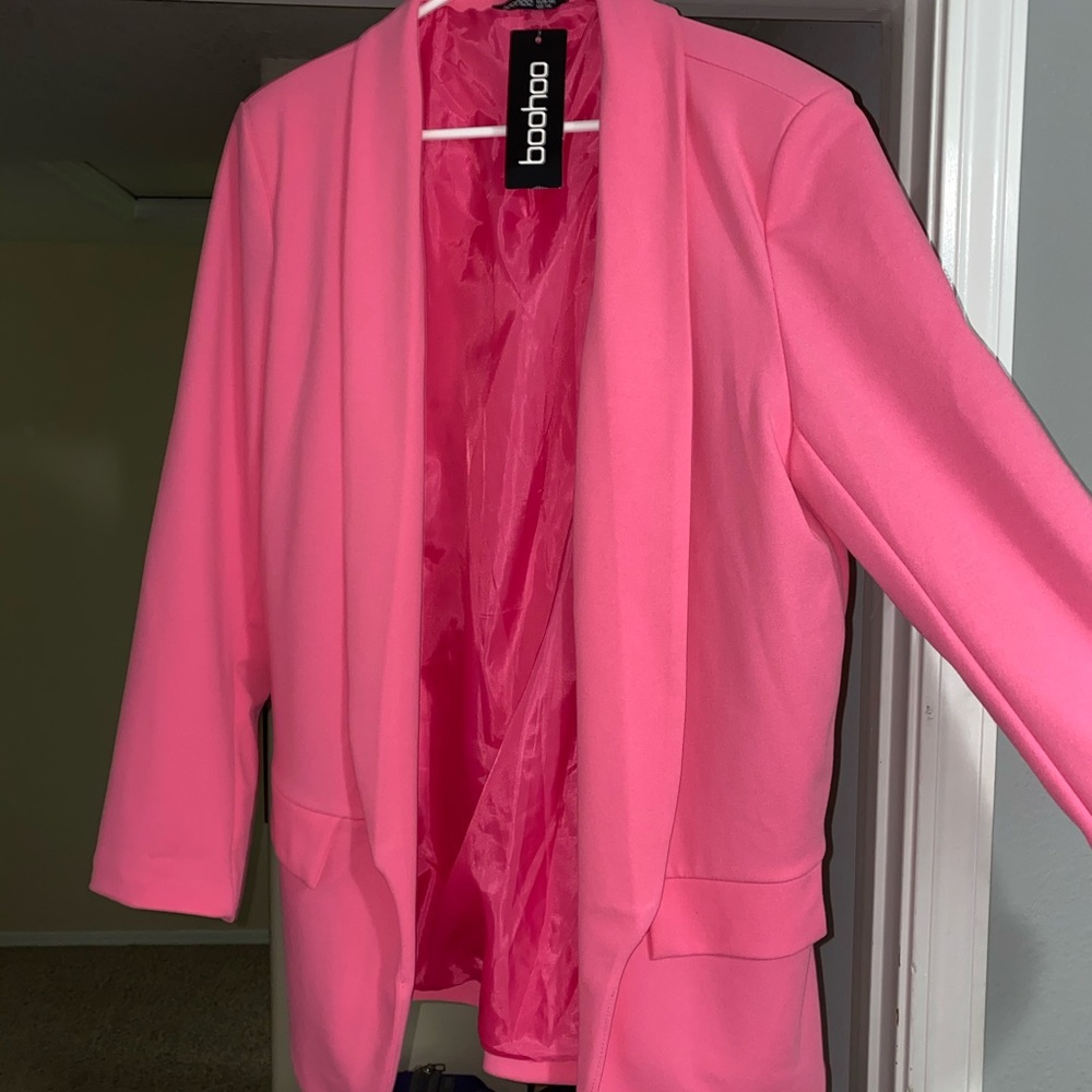 Hot pink boohoo blazer